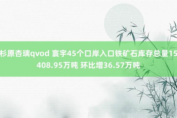 杉原杏璃qvod 寰宇45个口岸入口铁矿石库存总量15408.95万吨 环比增36.57万吨