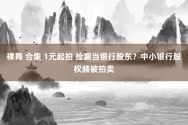裸舞 合集 1元起拍 捡漏当银行股东？中小银行股权频被拍卖
