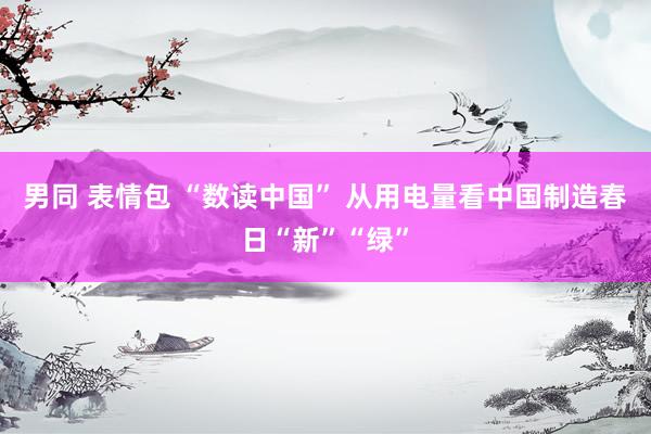 男同 表情包 “数读中国” 从用电量看中国制造春日“新”“绿”